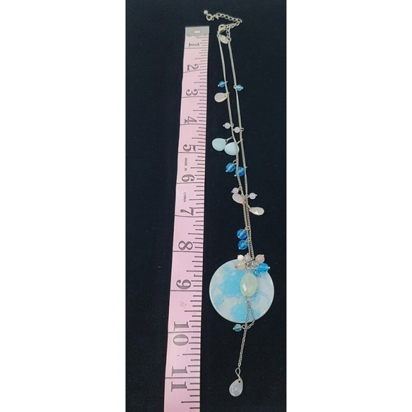 Lia Sophia Blue Disc Necklace - Picture 6 of 6